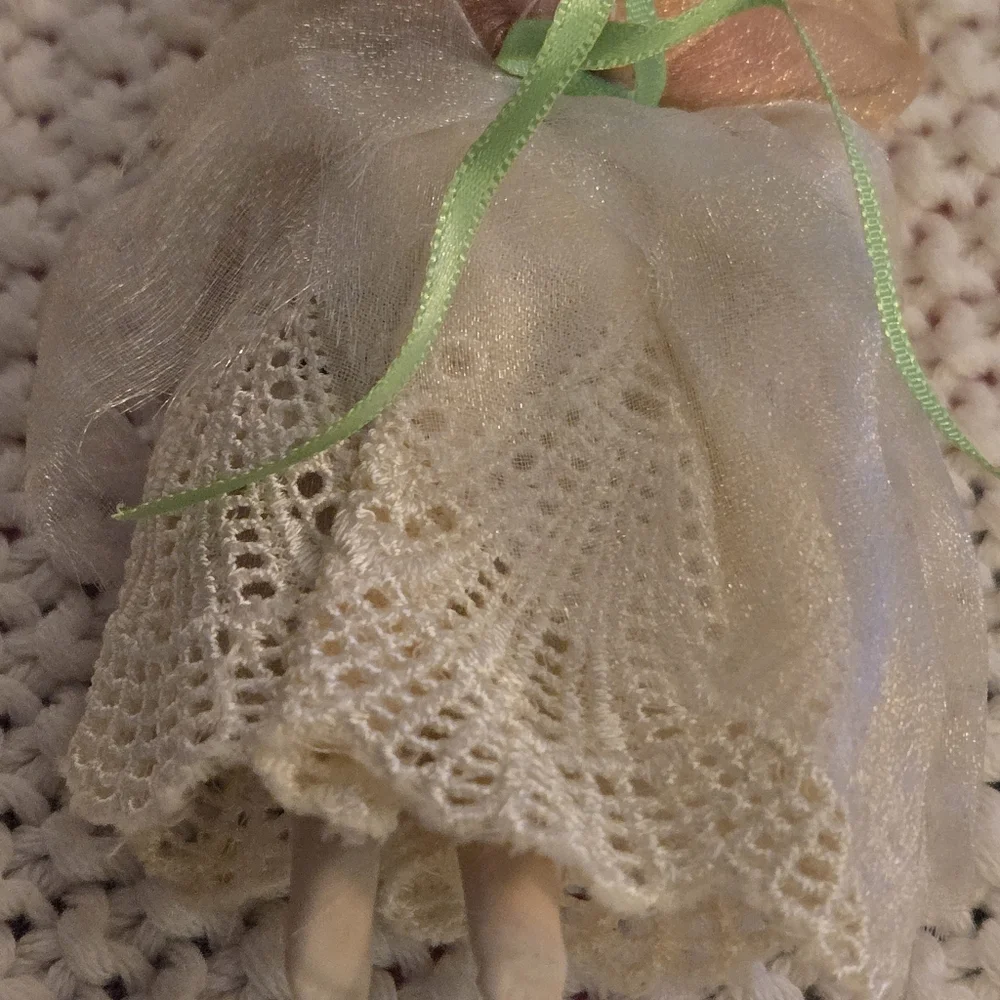 Vintage Kurt Adler Angel Doll Ornament Porcelain Christmas Decor Lace Dress Cute